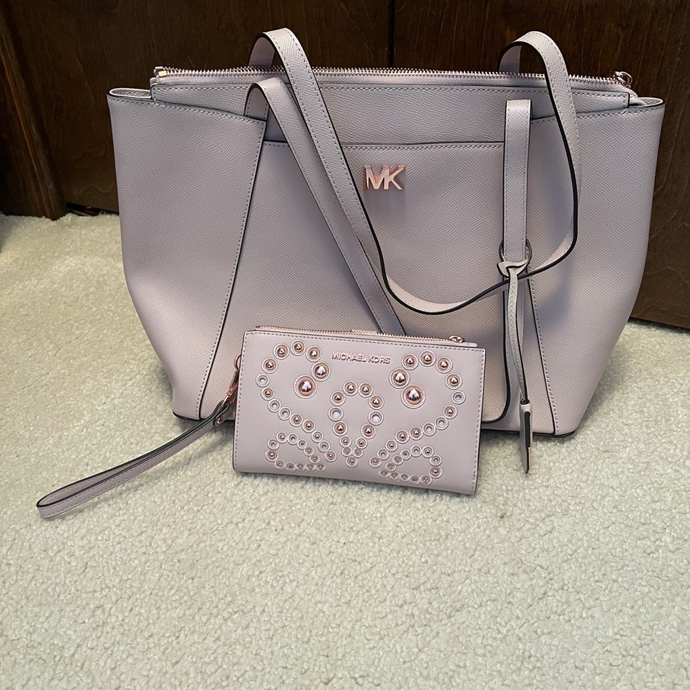 Michael Kors Pink Bag and Wallet Set